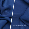 Kain Sifon Poliester Berwarna Biru Suede Fleece Dicelup